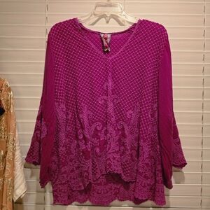 Johnny Was Vibrant Fuchsia Blouse